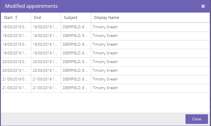 Modified linked appointment