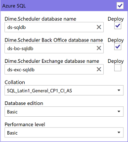 Azure SQL databases config