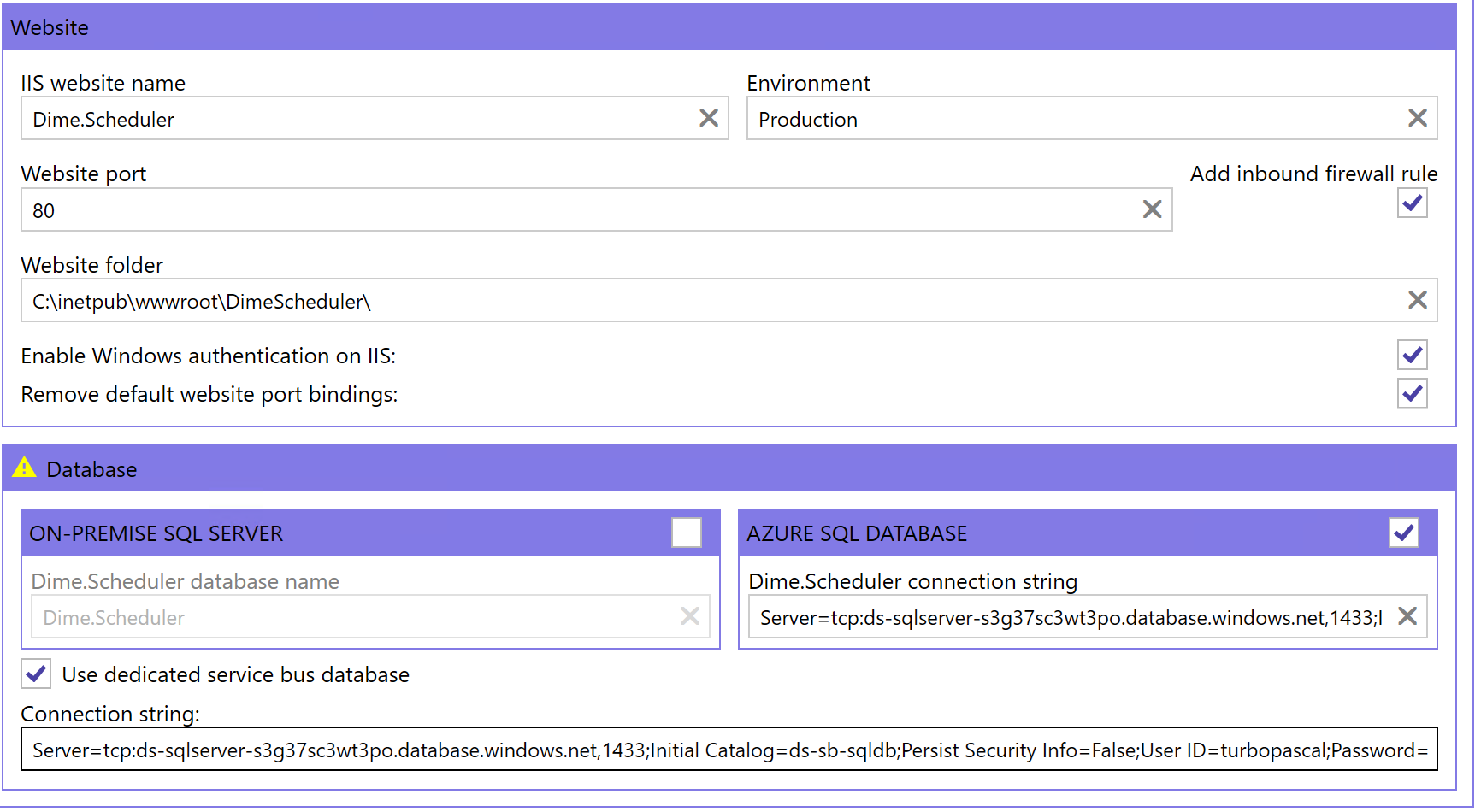 Installer installation tab