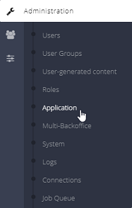 Navigation to application setup