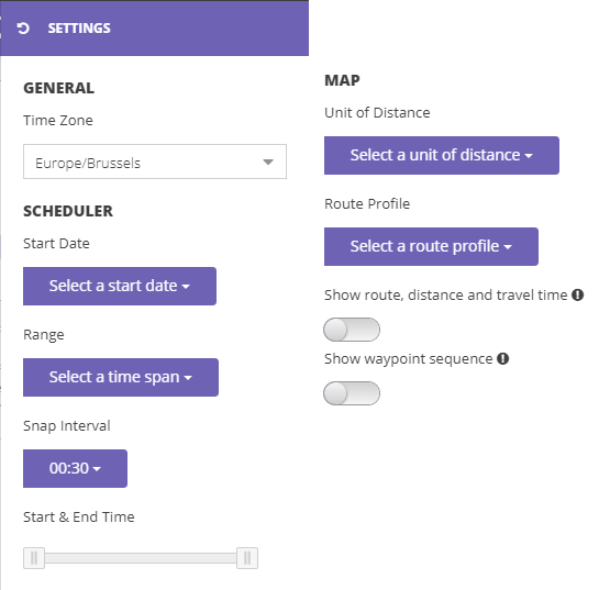 Profile settings